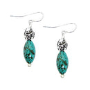 SILVER TURQUOISE METAL EARRINGS