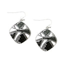 SILVER BLACK INTRICATE PATTERN EARRINGS
