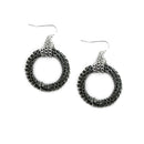HEMATITE CIRCLE MESH EARRINGS