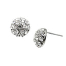 SILVER 9MM STARRY FIREBALL STUD EARRINGS