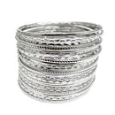SILVER BANGLE SET