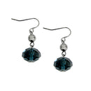 HEMATITE-BLUE SPARKLING ROCK CANDY DANGLE EARRINGS