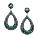 SILVER-TURQUOISE BEADED EARRINGS