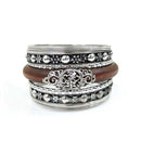 Wood Adornment 11 pieces Metal Bangle Set